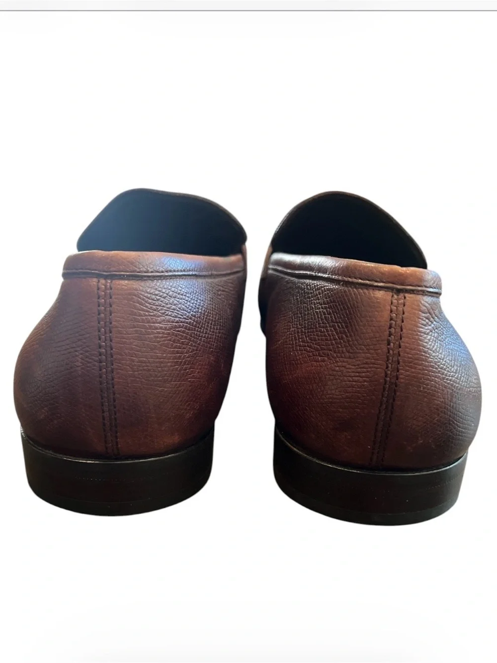 Salvatore Ferragamo Men’s 10.5 EE Brown Leather Penny Loafers Italy